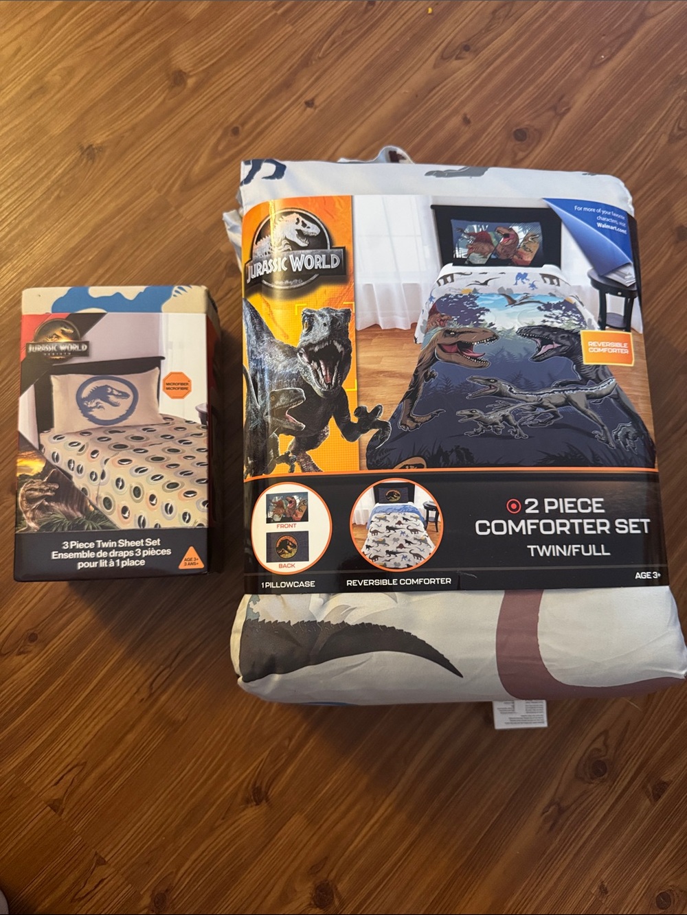 BRAND NEW boy youth complete Jurassic world dinosaur sheet & comforter set twin